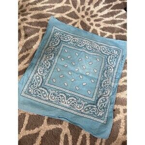 Teal Paisley Patterned Bandana